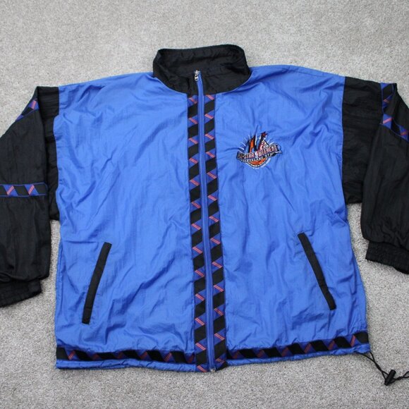 VTG Unique Sports Jacket Mens XL Blue 1997 NBA All Star Weekend Windbreaker - Picture 2 of 15